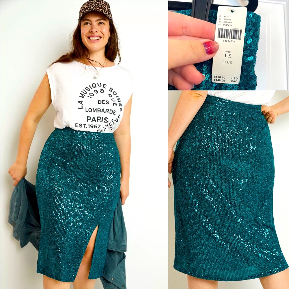 Anthropologie Maeve Alicia Sequined Midi Skirt